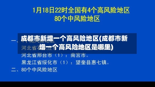 成都市新增一个高风险地区(成都市新增一个高风险地区是哪里)