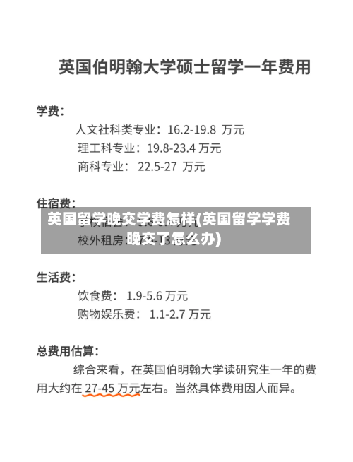 英国留学晚交学费怎样(英国留学学费晚交了怎么办)