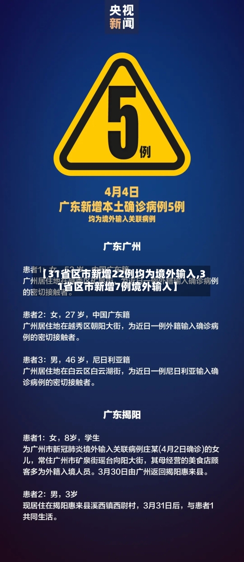 【31省区市新增22例均为境外输入,31省区市新增7例境外输入】