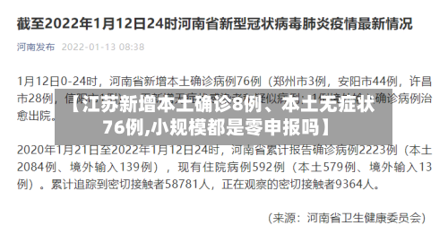 【江苏新增本土确诊8例、本土无症状76例,小规模都是零申报吗】-第2张图片