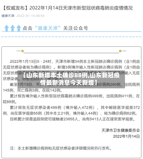 【山东新增本土确诊88例,山东新冠疫情最新消息今天新增】