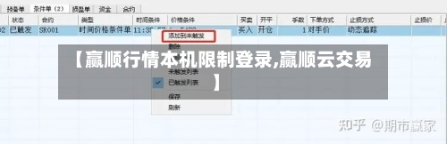 【赢顺行情本机限制登录,赢顺云交易】-第3张图片
